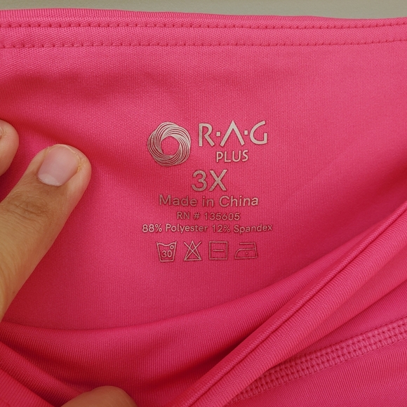 R.A.G. Active Plus Hot Pink Legging NWOT - Picture 4 of 7